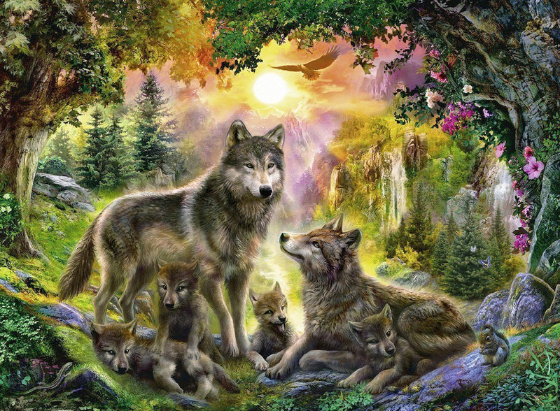 Ravensburger 500pc Wolf Family in the Sunshine