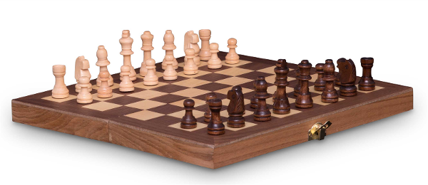 French Cut Wooden Chess Set - 30cm