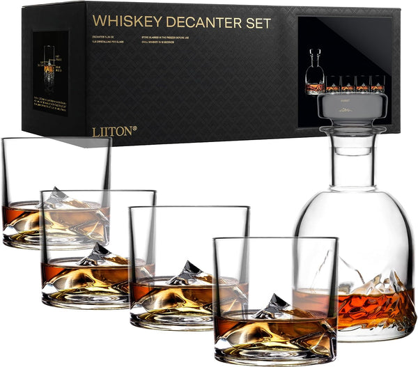 Liiton Everest Crystal Whiskey Decanter Gift Set