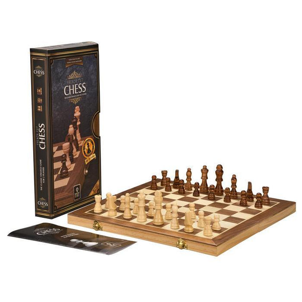 French Cut Wooden Chess Set - 30cm