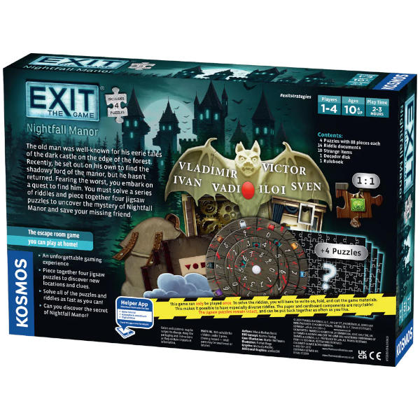 Exit The Game - Nightfall Manor (Includes 4 Puzzles)