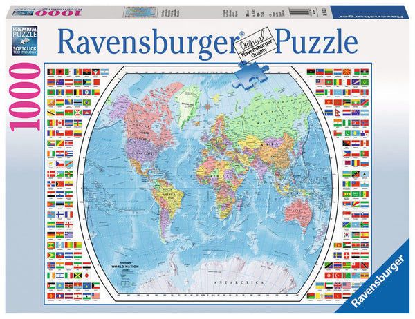 Ravensburger 1000pc Political World Map with Flags