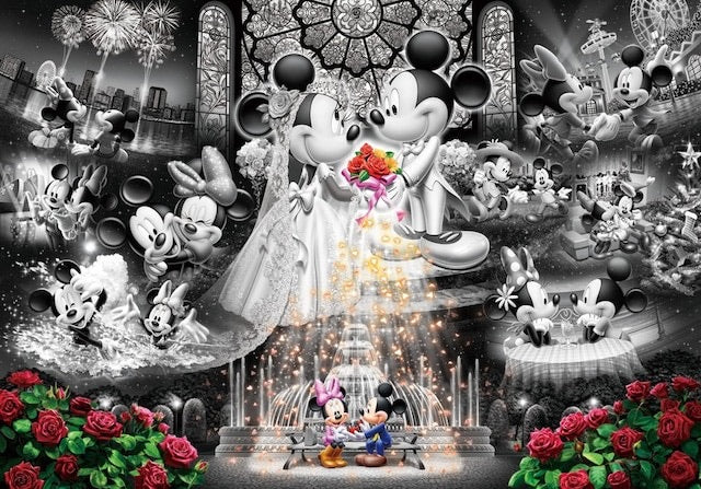 Tenyo 1000pc Disney Mickey & Minnie Frost Art Puzzle