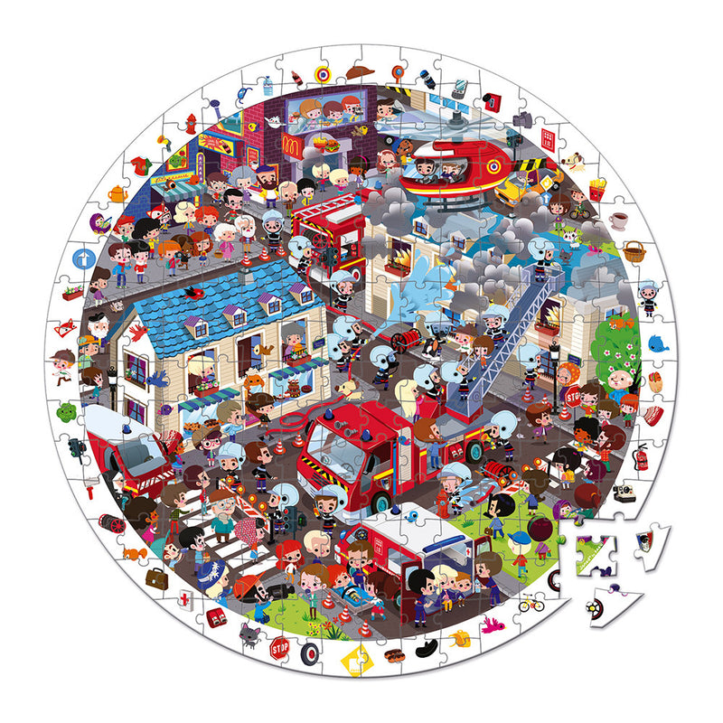 Janod 208pc Firefighter Observation Puzzle